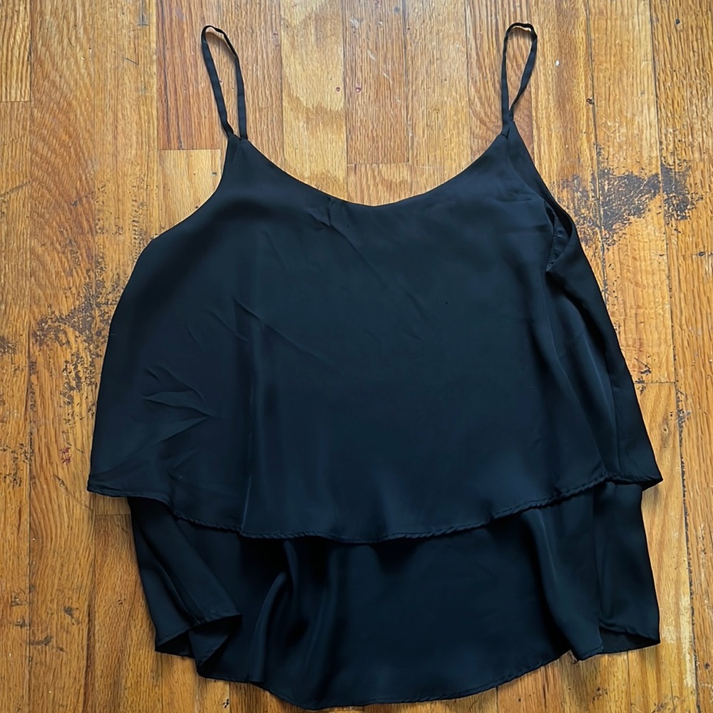 Women’s Black Spaghetti Strap Flowy Tank Size Small
